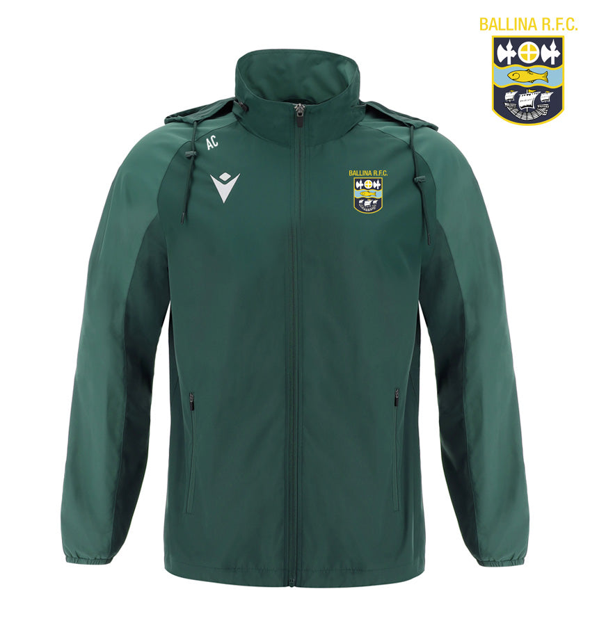 Ballina RFC Macron Elbrus Green Rain Jacket