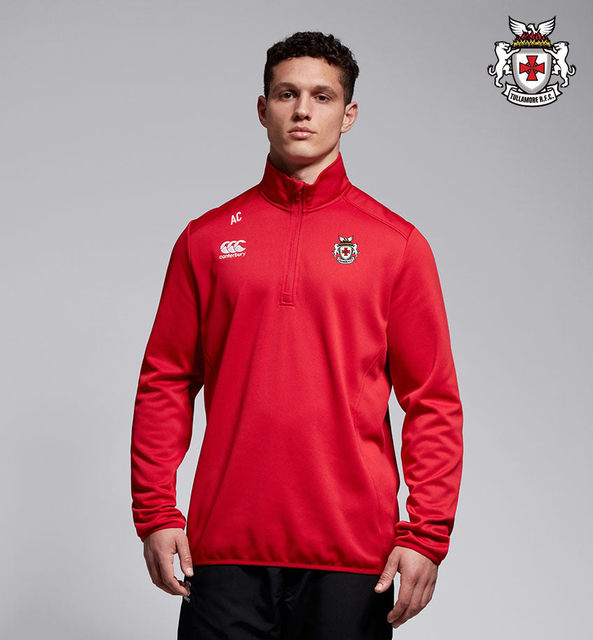 Tullamore RFC Canterbury Club 1/4 Zip Mid Layer Training Top - Red