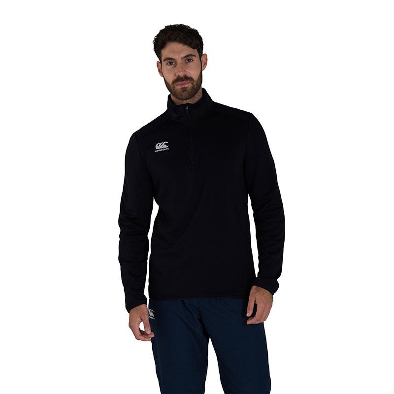  Canterbury Club 1/4 Zip Mid Layer Training Top Mens model black 2