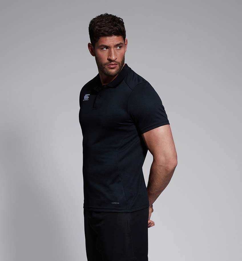 Canterbury Club Black Polo Shirt Model side