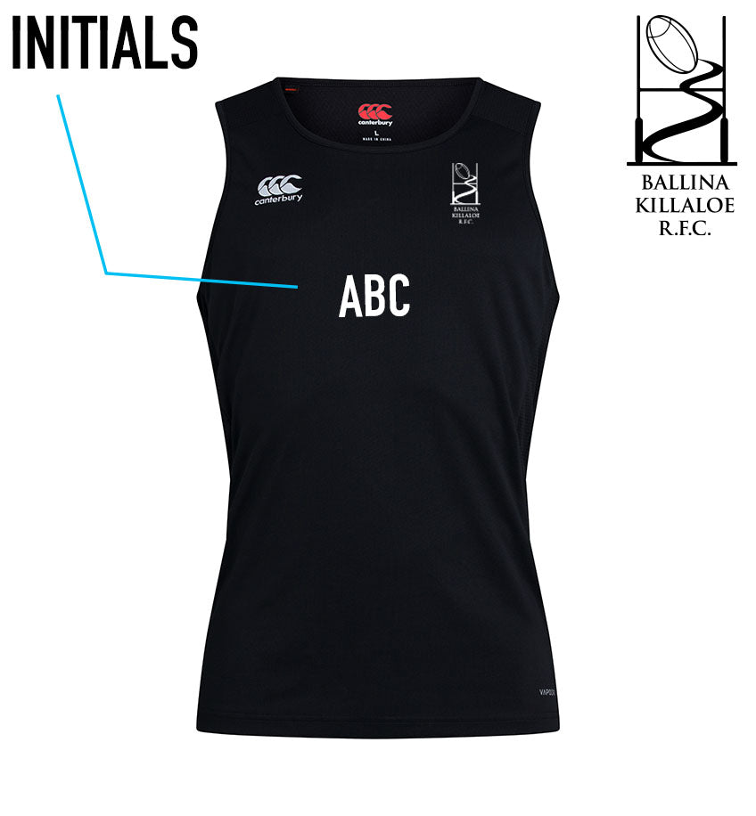 Ballina Killaloe RFC Canterbury Club Gym Singlet BLACK