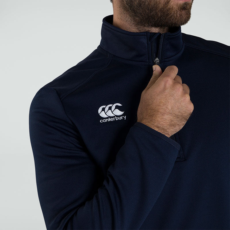 Canterbury Club 1/4 Zip Mid Layer Training Top  Mens zip close up