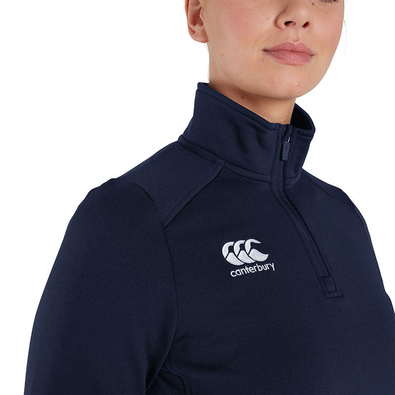 Canterbury Club 1/4 Zip Mid Layer Training Top  Womens Close up navy