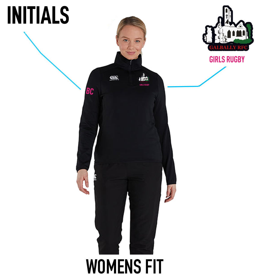 Galbally RFC Canterbury Girls Rugby Club 1/4 Zip Mid Layer Training Top